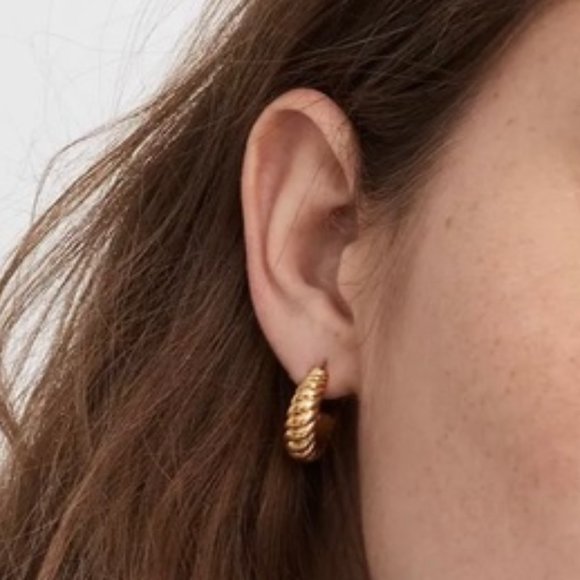[NWT] Madewell Puff Small Hooped Earrings - Picture 3 of 5